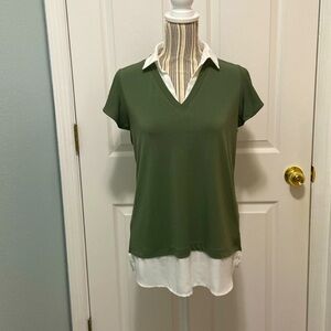 Adrianna Papell flutter sleeve v-neck blouse